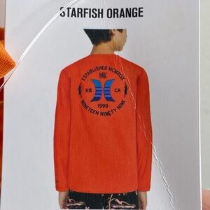 Hurley Starfish Outdoor UPF Orange Long Sleeve Top Large 14/16 NEW!!